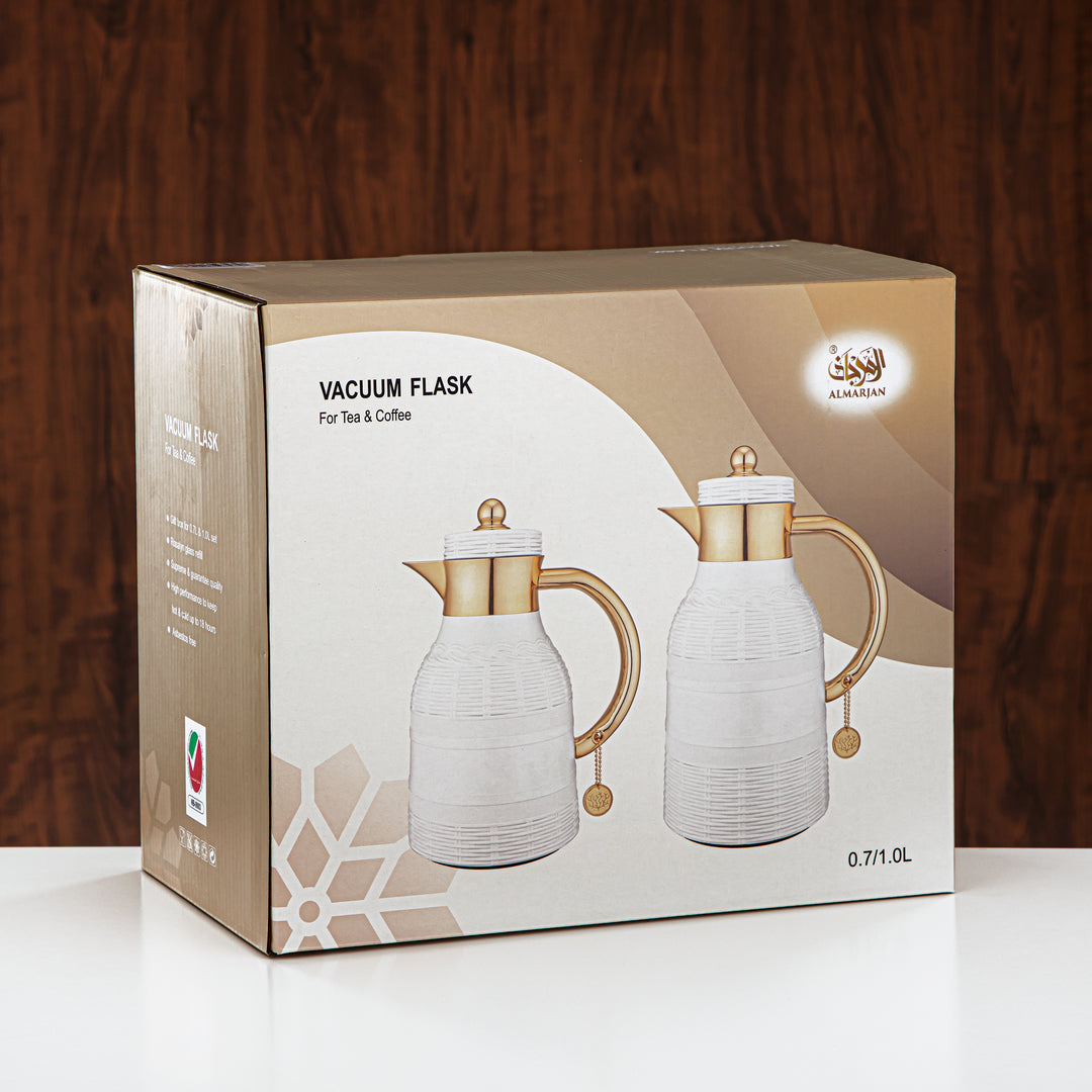 Almarjan 2 Pieces Vacuum Flask Set Silver - RYP-0700/1000 C