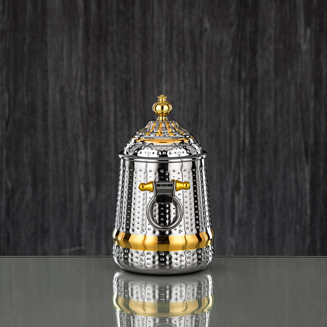 Almarjan 24 Ounce Barari Collection Stainless Steel Canister Silver & Gold - STS0013065