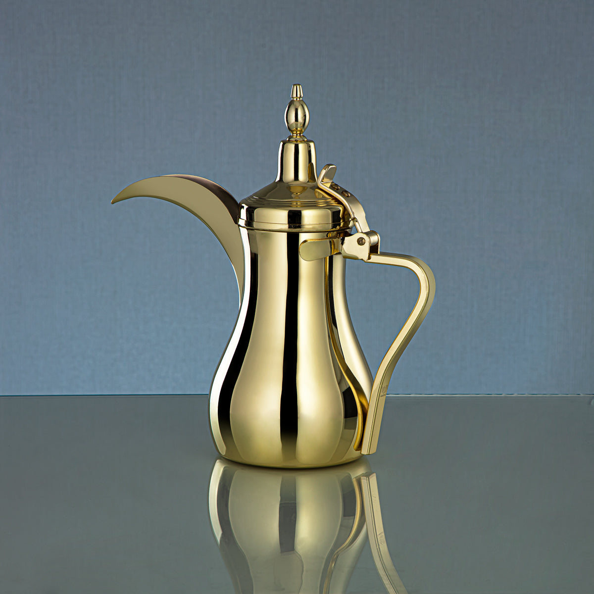 Almarjan 54 Ounce Albawadi Collection Stainless Steel Dallah Gold - STS0013122