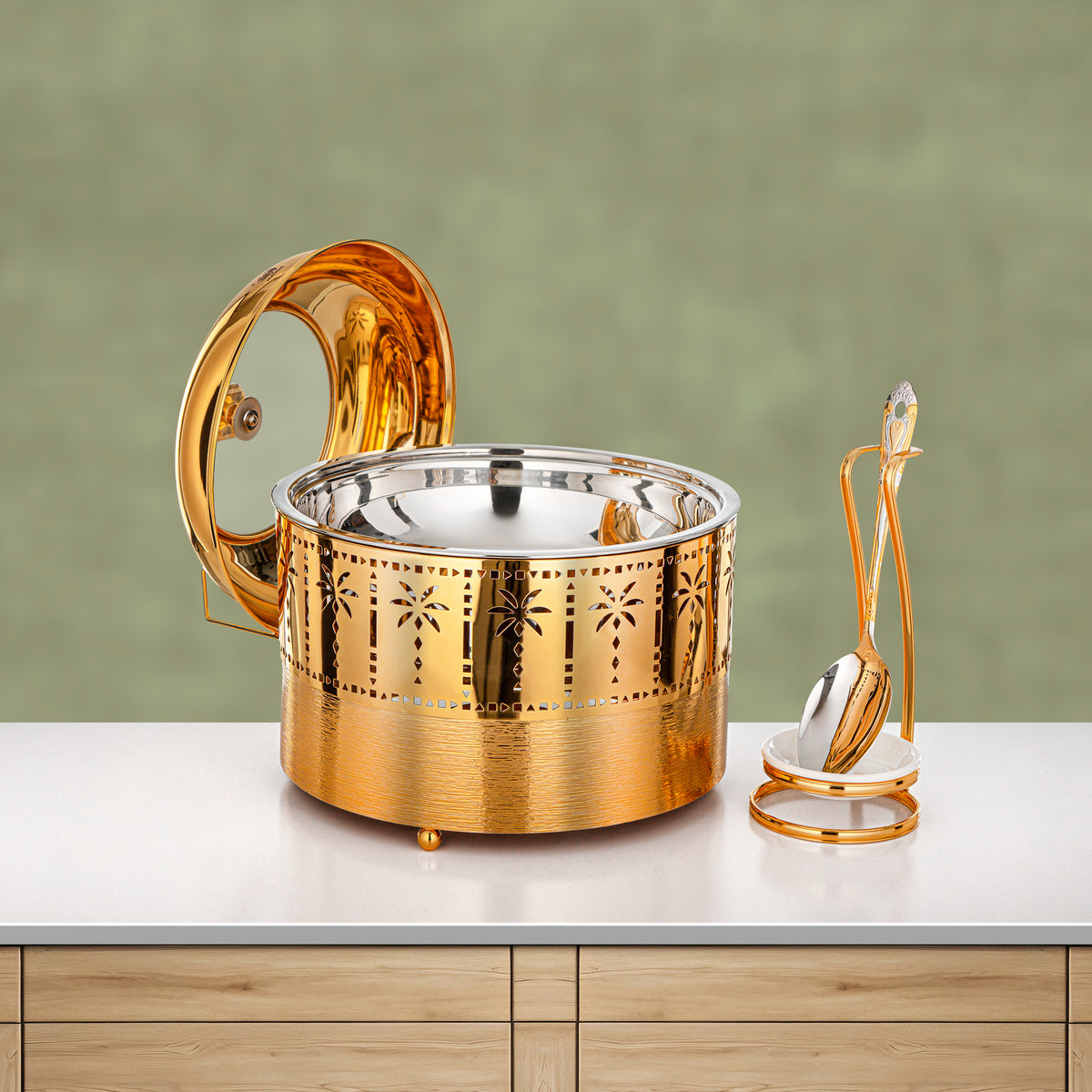 Almarjan 3L Chafing Dish, Brushed Gold