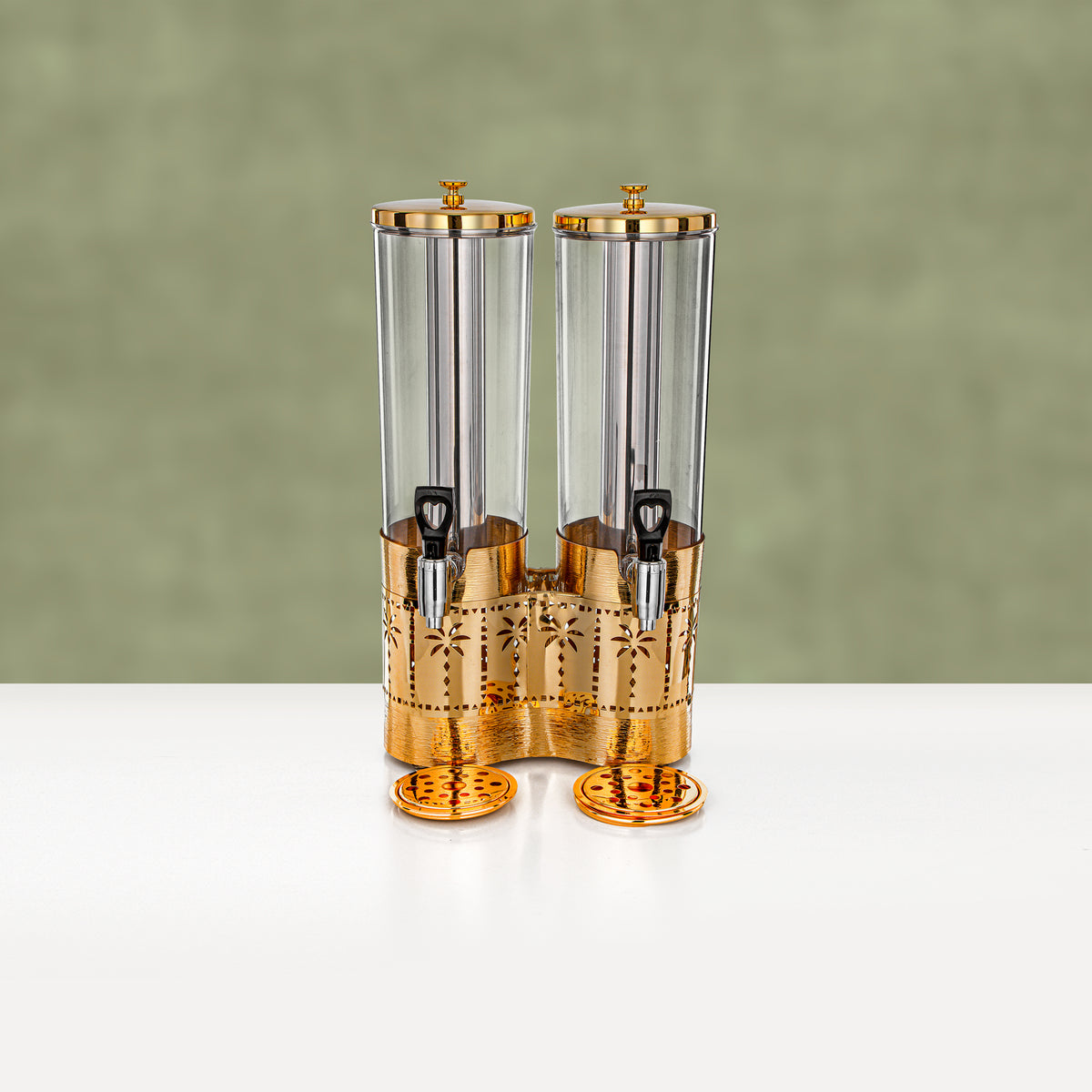 Almarjan Double Juice Dispenser 3L & 3L, Brushed Gold