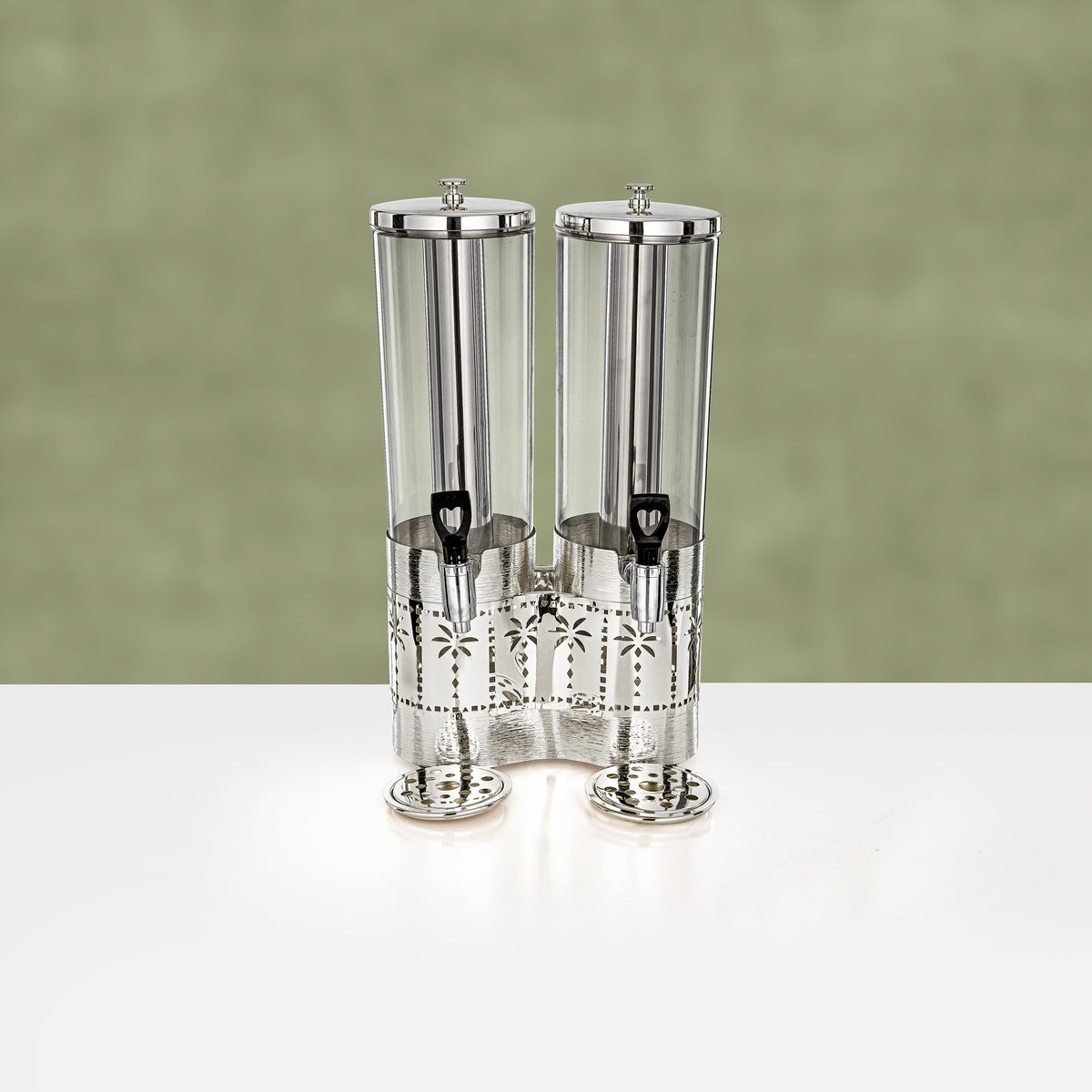 Almarjan Double Juice Dispenser 3L & 3L, Brushed Silver
