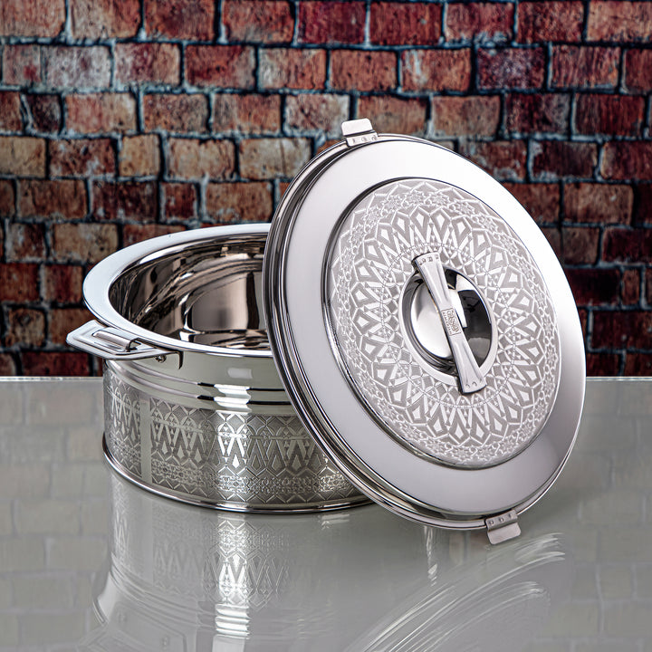 Almarjan 6000 ML Shaharzad Collection Stainless Steel Hot Pot Silver - H24E4