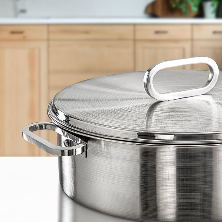 Almarjan 25 CM Diana Collection Stainless Steel Hot Pot Silver - H24P31