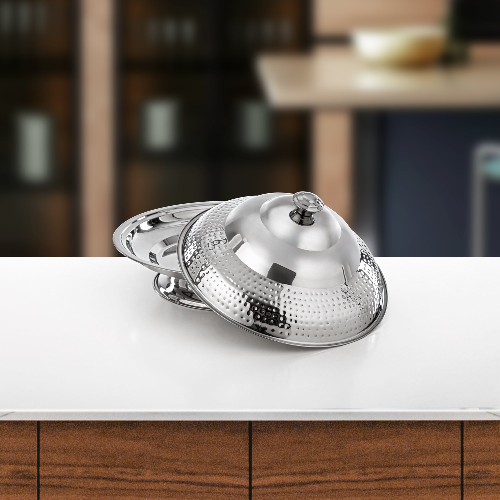 صينية المرجان كوزي 35 سم فضي (H25M20)