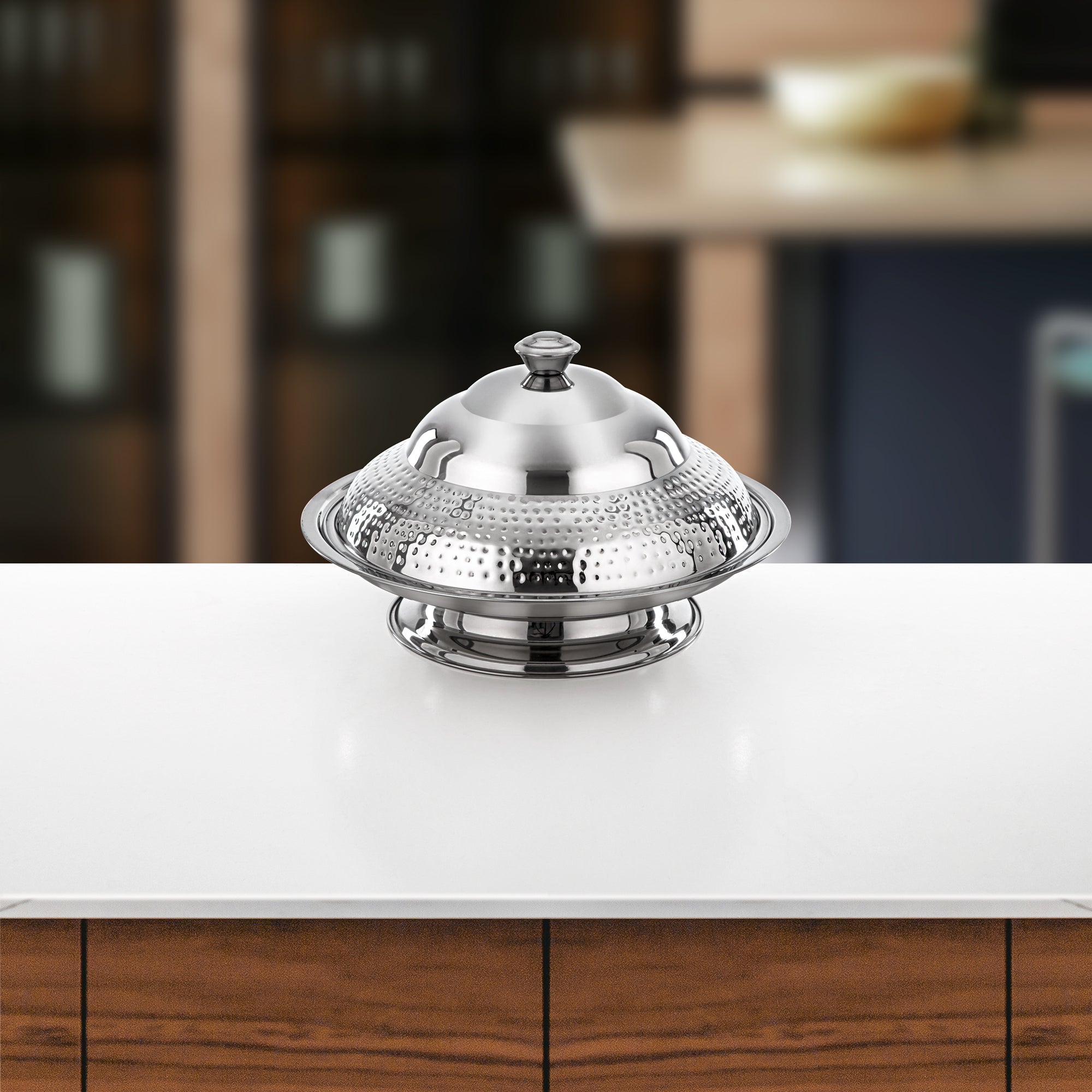 صينية المرجان كوزي 35 سم فضي (H25M20)