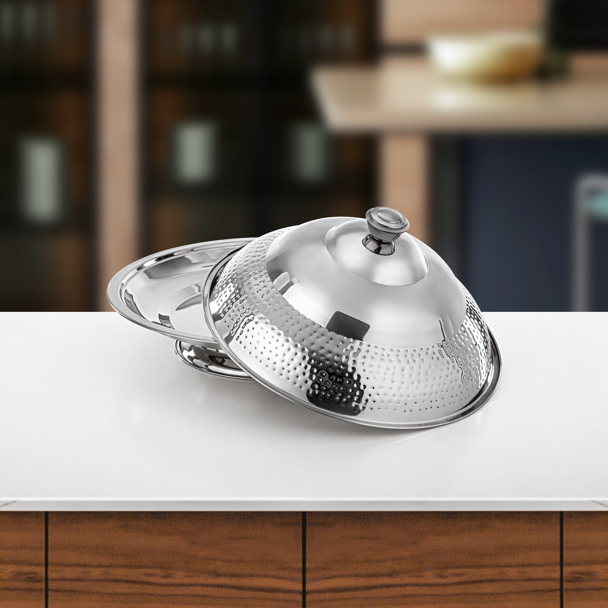 صينية المرجان كوزي 45 سم فضي (H25M20)