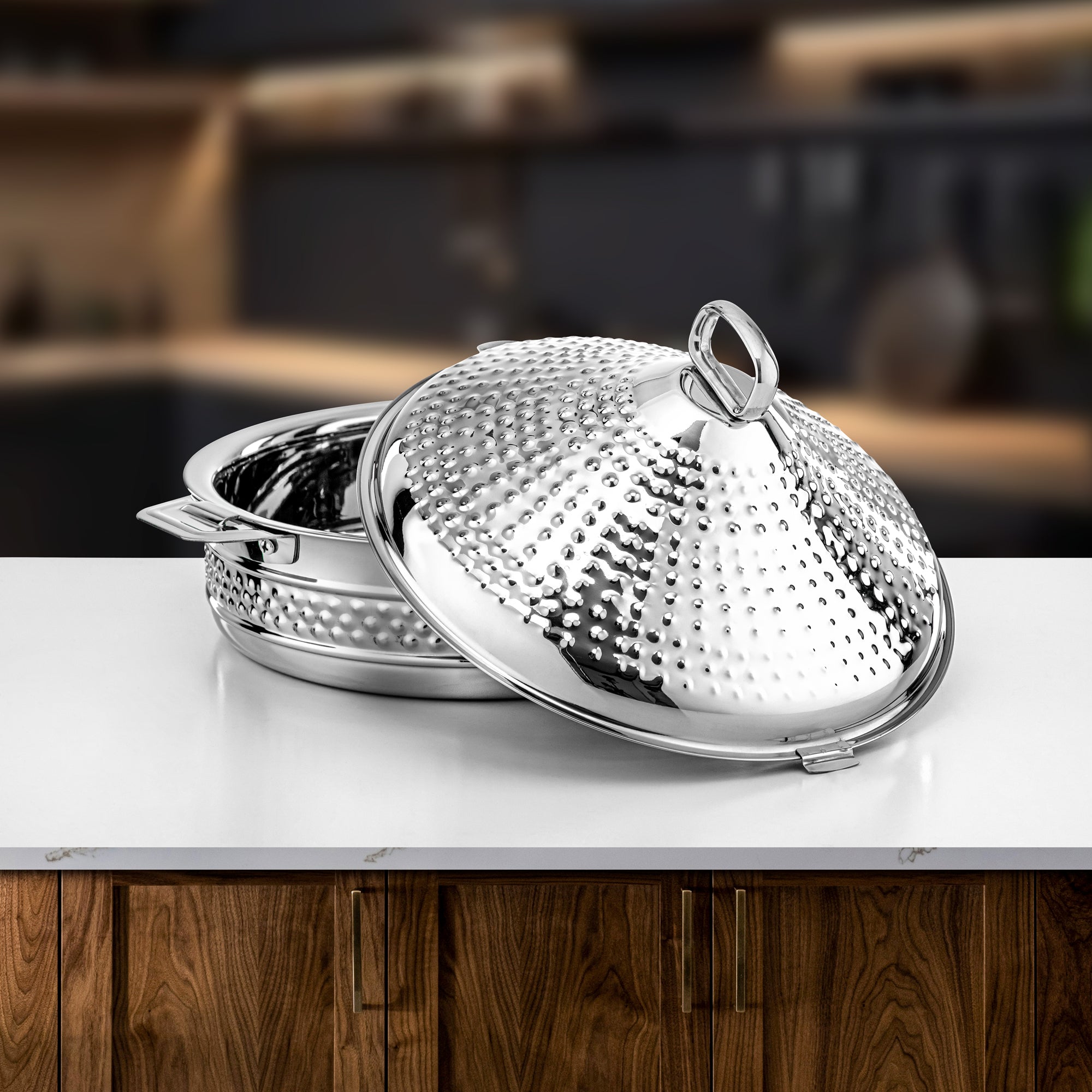 طقم حرارات ستانلس ستيل فضي من 3 قطع – مجموعة عبير من المرجان