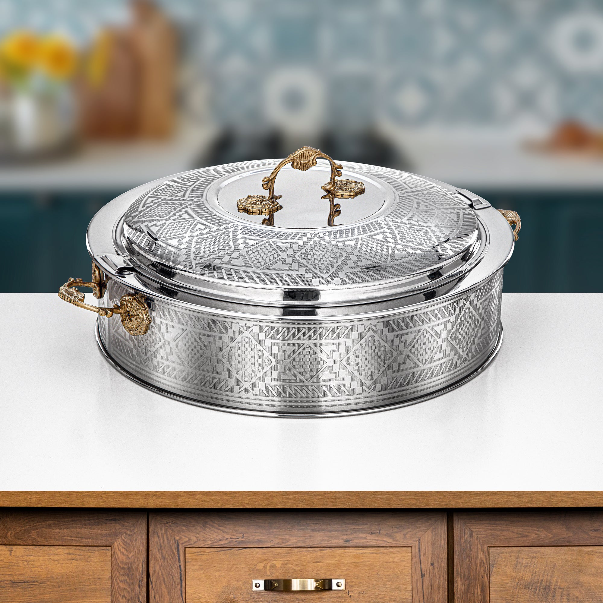 Almarjan Hot Pot 40cm Silver & Gold – Areej Collection