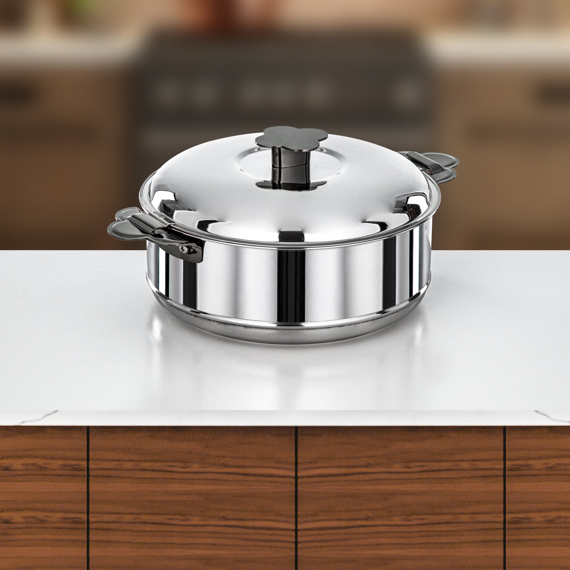 طقم حرارات المرجان فيدا، ٣ قطع بسعات ١.٥ لتر، ٢.٥ لتر و٣.٥ لتر، فضي وأسود غامق