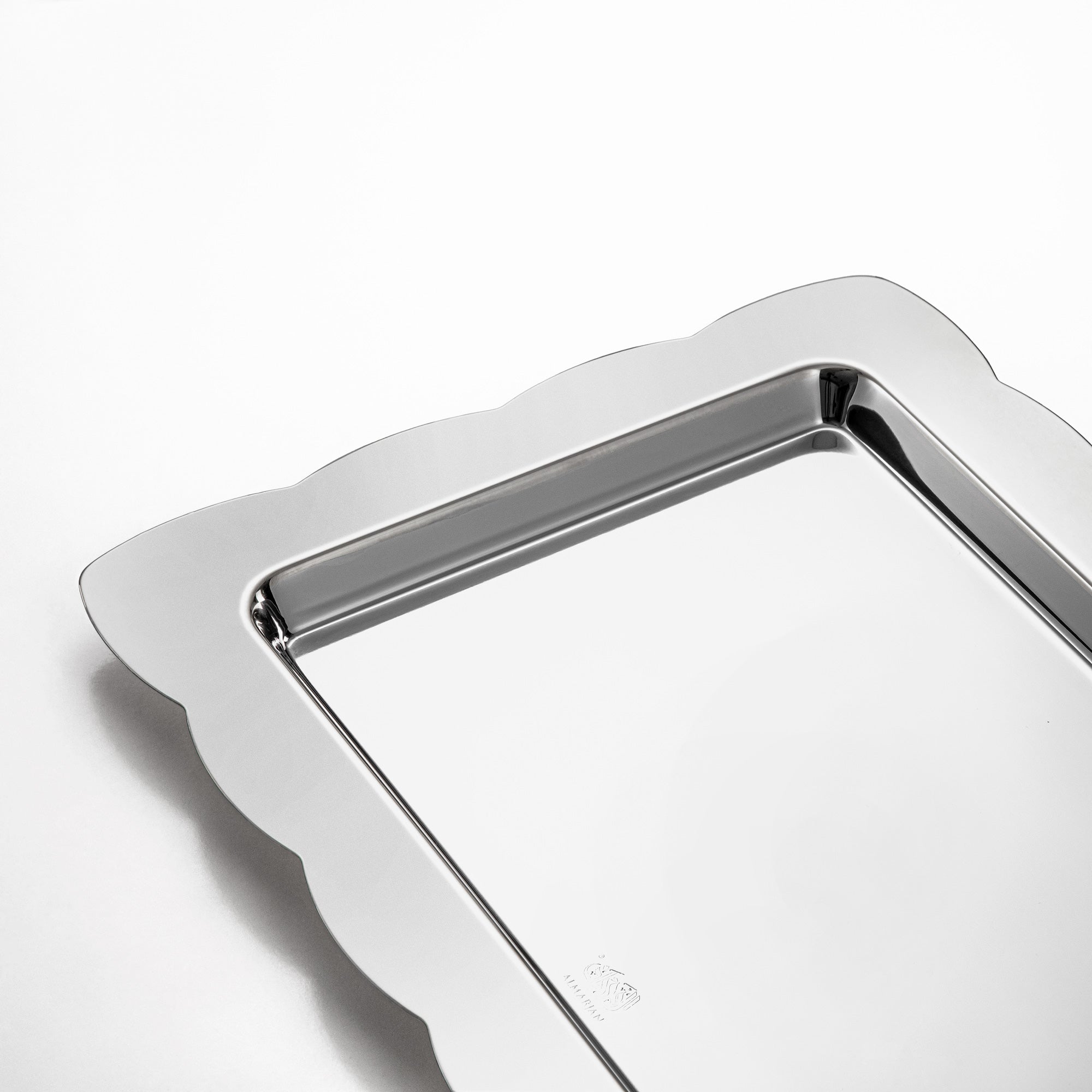 صينية تقديم مستطيلة المرجان جوني 40 سم فضي