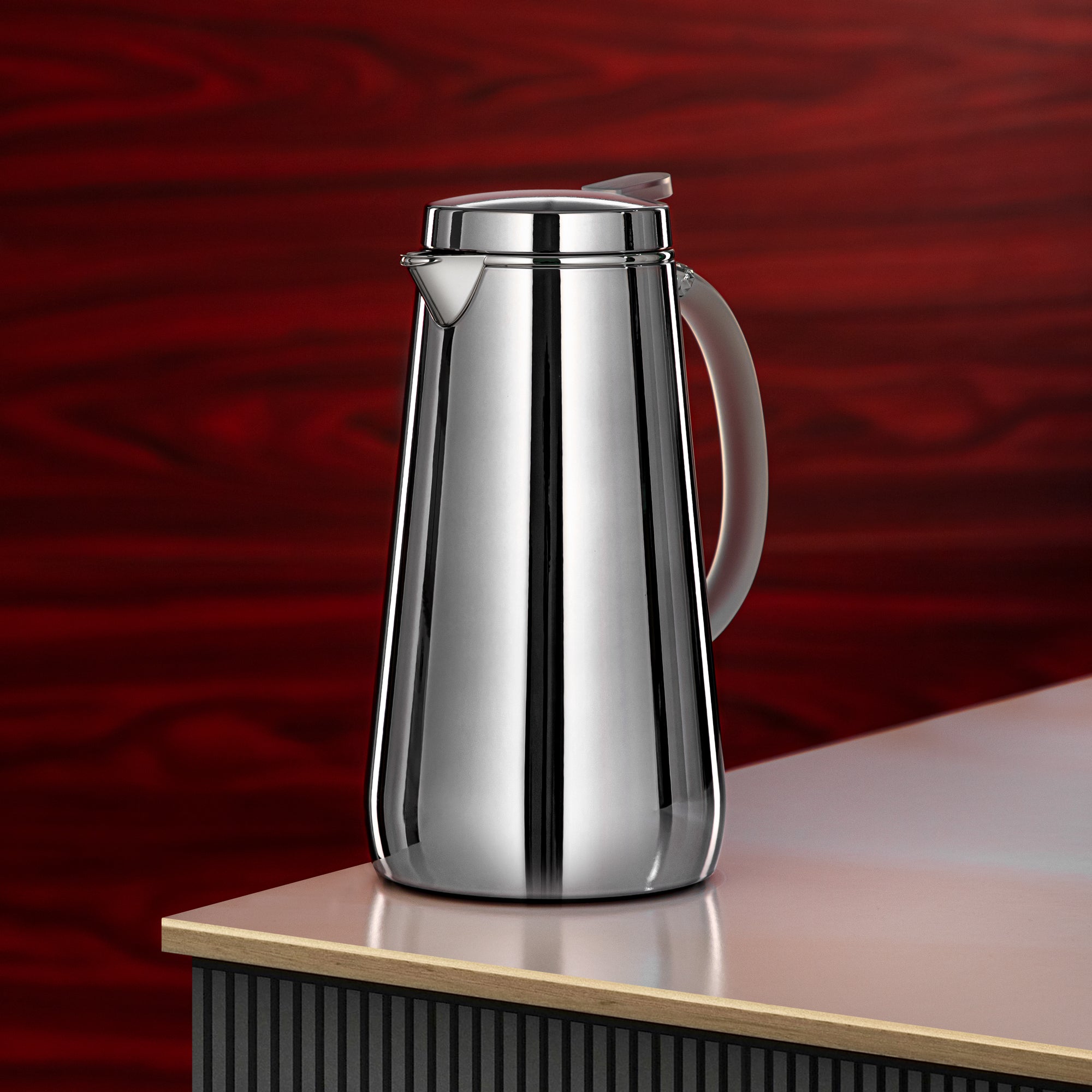 تيرمس المرجان معدن 1 لتر فضي بمقبض فروست (VOP-1000 CY15) – تقديم أنيق | رمضان والتجمعات