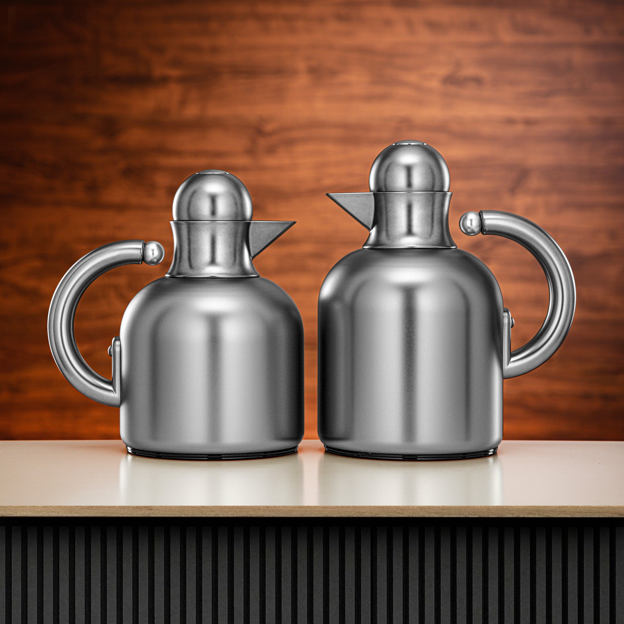 طقم ترامس المرجان 0.6 لتر + 1 لتر فضي غير لامع