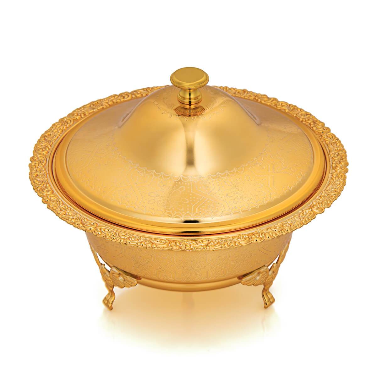 Shop ALMARJAN 18 CM Date Bowl With Cover Gold at Almarjanstore.com - UAE