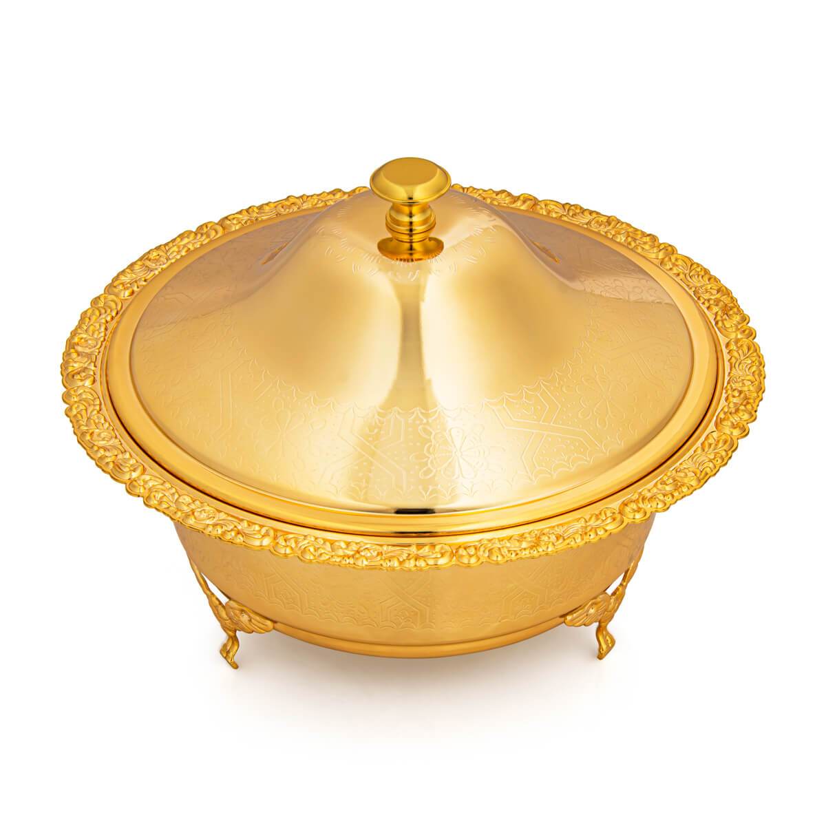 Shop ALMARJAN 22 CM Date Bowl With Cover Gold at Almarjanstore.com - UAE