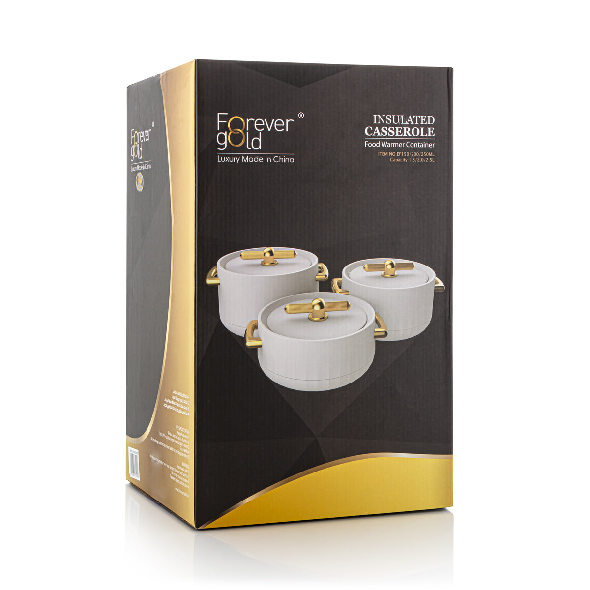 Forever Gold 3 Pieces Plastic Hot Pot Matt Green & Gold - EF-MOG/G