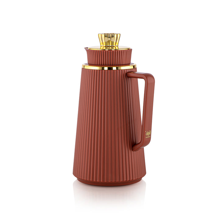 Almarjan 2 Pieces Vacuum Flask Set Brick Red & Gold - JT22-100/130 BKR/G