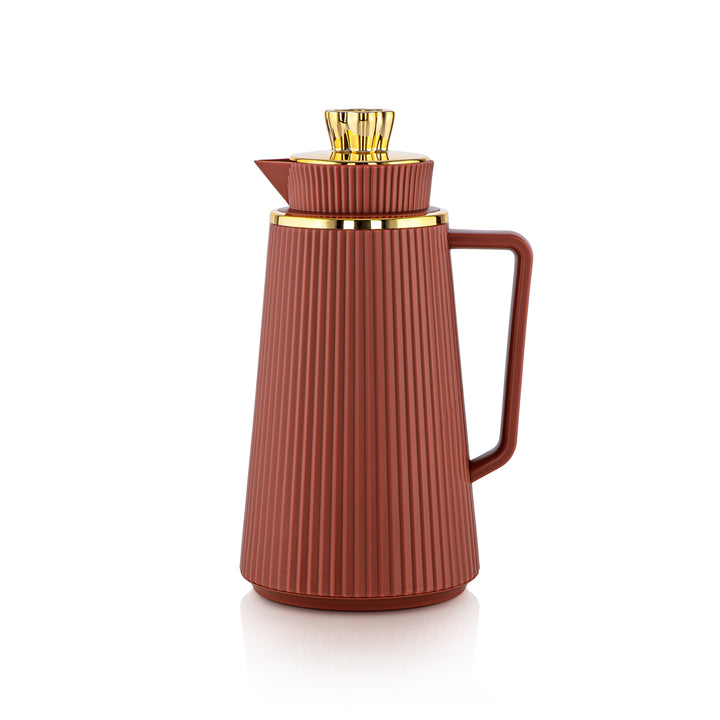 Almarjan 2 Pieces Vacuum Flask Set Brick Red & Gold - JT22-100/130 BKR/G