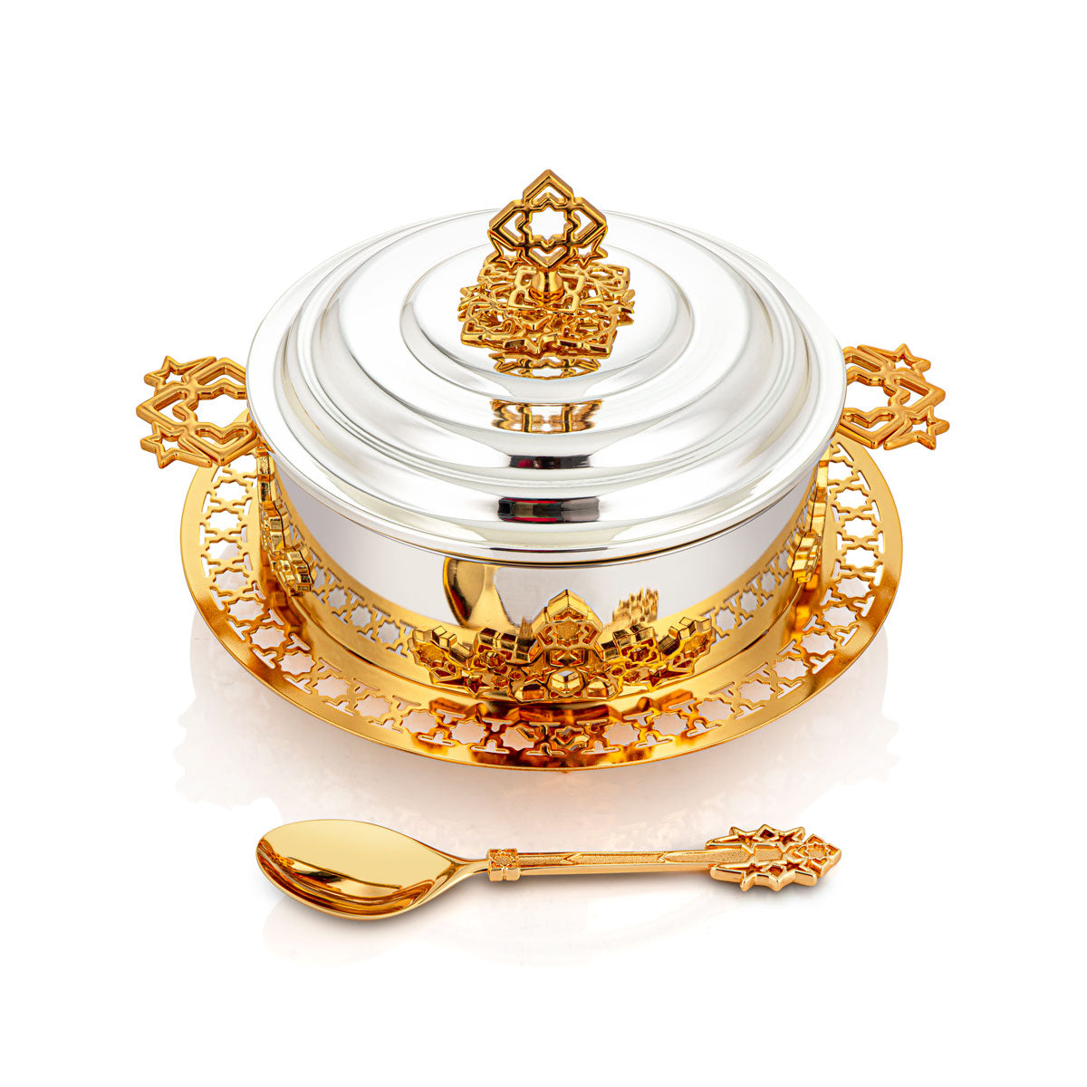 Almarjan 2500 ML Deluxe Hot Pot Silver & Gold - S13-003S