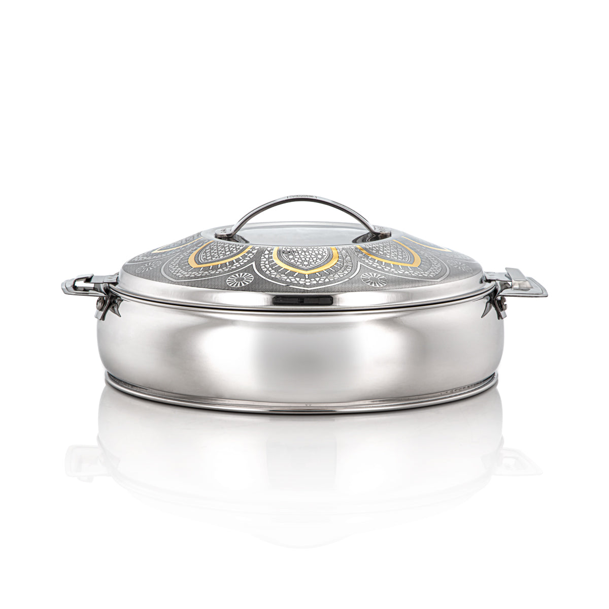 Almarjan 21 CM Ashwaq Collection Stainless Steel Hot Pot Silver & Gold - H22EPG1