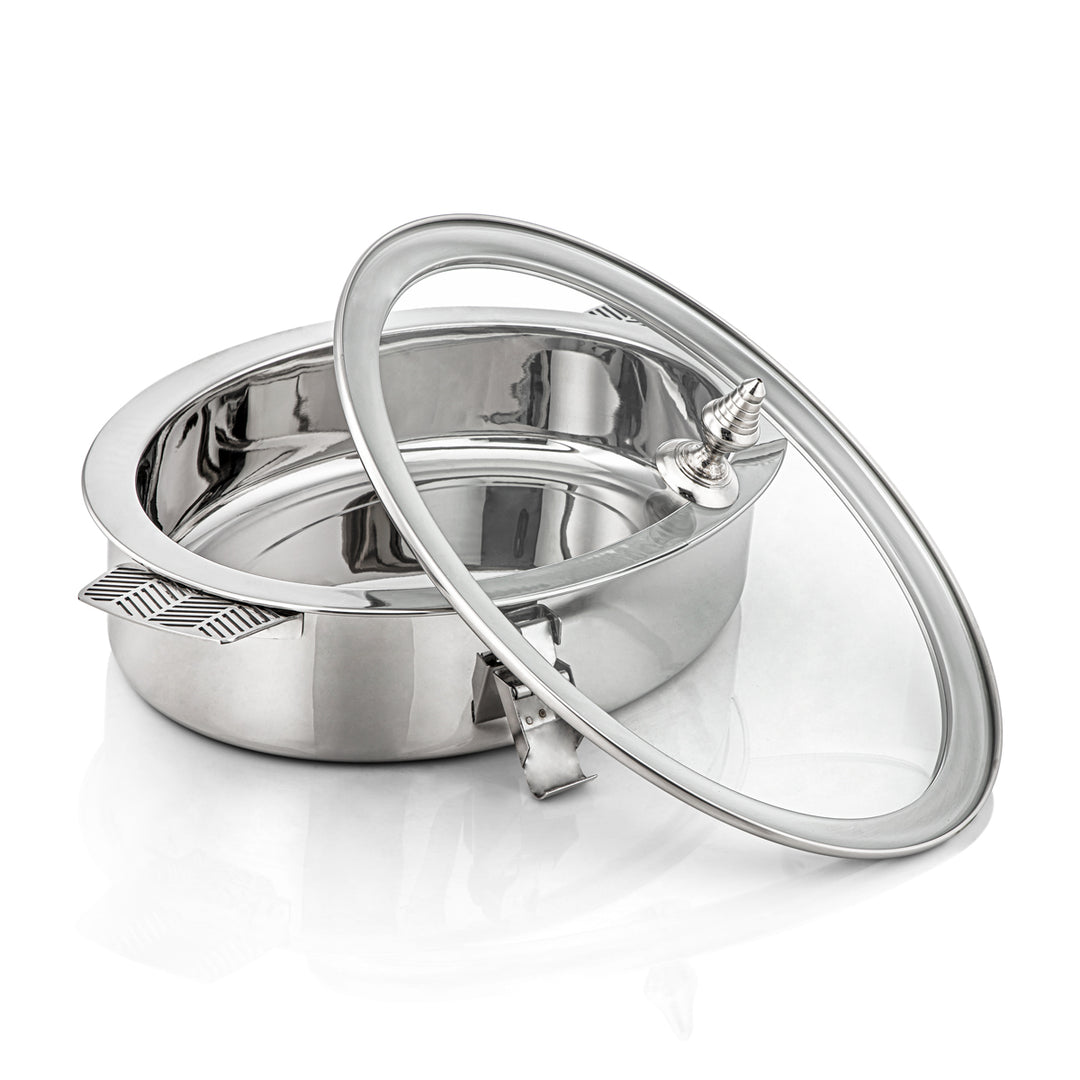 Almarjan 40 CM Mandi Collection Stainless Steel Oval Hot Pot Silver - H23P1